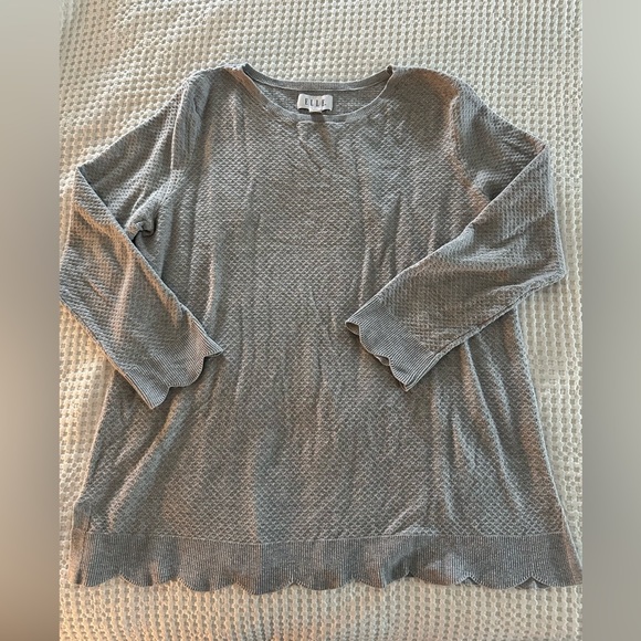 Elle Light Gray Women's Crew Neck Sweater - Picture 1 of 6